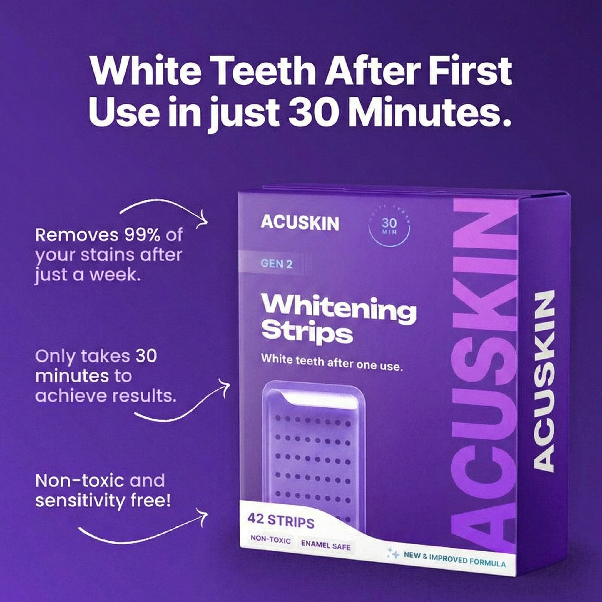Purple Teeth Whitening Strips